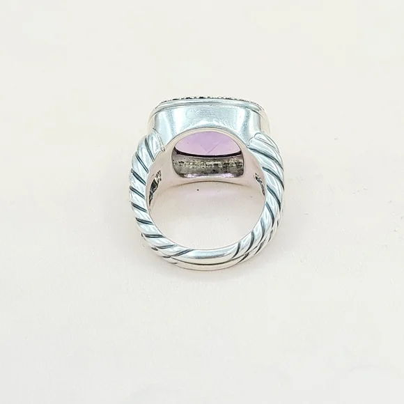 David Yurman Albion 14mm Amethyst Moonlight Ice Diamond Ring
